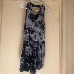 Marbled blue and white romper